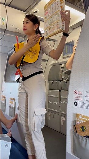 Super Air Jet flight attendant safety demonstration