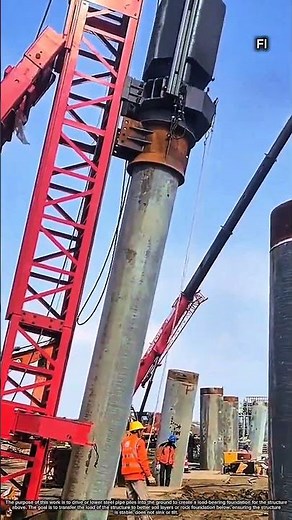 Construction of steel pipe piles by hydraulic vibratory hammer