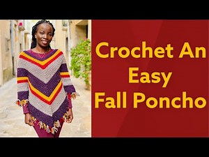 How To Crochet A Very Easy Fall Poncho | Beginner Friendly Step by Step Tutorial #poncho #fall