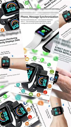 Sport Smartwatch D20Pro Heart Rate Blood Pressure Monitor — Black | KIMLUD
