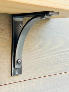 Extra-wide Metal Shelf Brackets - the Station "extra" by Adirondack Blacksmith - Iron Mantel Corbel - Rustic Open Shelving - Kitchen & Bath - Etsy