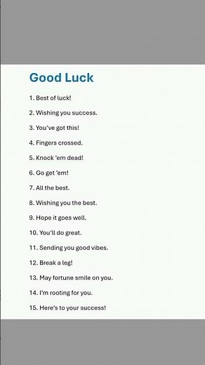 How to Say Good Luck in English: 10 Polite Expressions for Any Situation | Learn English Phrase