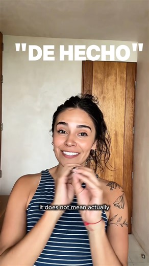 Spanish Taco | Spanish language on Instagram: "Most people translate “de hecho” as actually . But in real Spanish, we use it to correct, add information, or emphasize a point. 👉 Pensé que vivía en Madrid. De hecho, vive en Barcelona. 👉 No me gusta el café. De hecho, nunca lo tomo. It’s basically saying: “Not exactly… let me explain” 😅 Watch the examples and start using de hecho like a native. . . . . #español #spanishforexpats #Españolparaextranjeros #spanishphrasesinenglish #españolparatodos