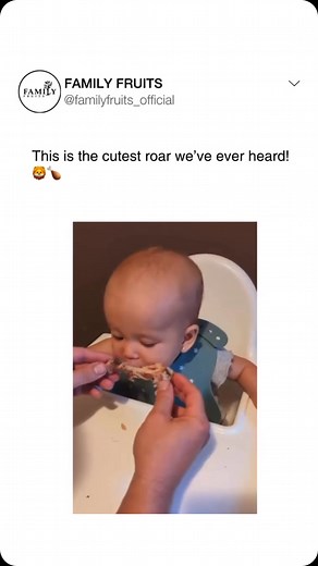 2.3M views · 10K reactions | Watch as baby girl goes full carnivore on a chicken drumstick, and her little ‘rawr’ steals the show!  Who else has a little one with a roar bigger than their bite? Drop your funniest meal moments in the comments! #cutestroar #babyappetite #carnivoremood #parentinghumor #momlife ️:@somuchvolume | Family Fruits | Facebook