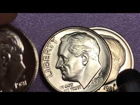 1981 US Filled P Dimes - United States P Mint Mark