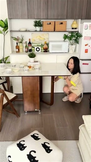 A Foldable Dining Table for Small Living Spaces #foldabletable #spacesaving #apartment