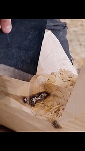 Log Joinery: Hand-Hewing #woodworking | Ossagi Carpenter & النجار