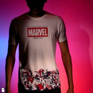 1.7K views · 37 reactions | How many superheroes can you spot? Celebrating 80 years of Marvel Comics with this second limited edition Marvel collectable t-shirt. Launching this Sunday at 12 pm. Check out the T-shirt here: https://bit.ly/2kduK4K #TheSouledStore #Marvel80 | The Souled Store | Facebook
