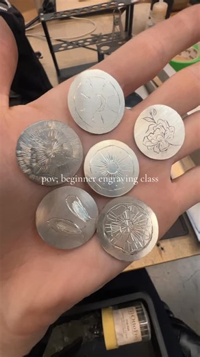 Marlen Hazel • Master Hand Engraver on Instagram: "Hili^.^ we just wrapped up a four day engraving intro course at @silverajewelryschool in Berkeley, CA. Aka; a humbling crash course into one of the most difficult crafts to master in metal arts. The fact these students were able to get this far in just 4 days is amazing. The good news is everyone was having fun; albeit lots of slips and stabs but no tears this time. 😁🙈 Thank you so much for everyone who joined; if you’re seeing this comment be