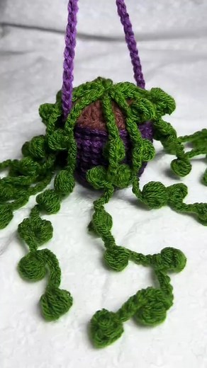 17K views · 301 reactions | Crochet hanging string of pearls car hanging plant 華 #crochet #stringofpearls #monstera #crochetpothos #fyp #cardecor #crocheter #crochetlove #crochetideas #viningplant #viningplants #plant #Fern #foryoupage #foryou #hangingplants #hanging #housedecor #carhanging | Crochet Nature | Facebook
