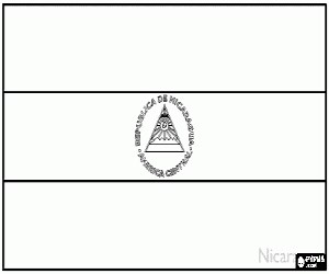 Flag of Nicaragua coloring page printable game