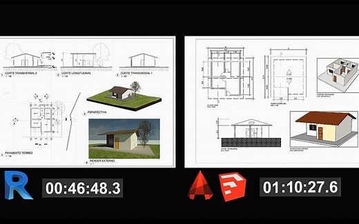Revit VS （Autocad   Sketchup） 对比画图与建模