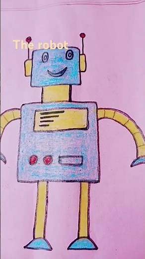 easy robot drawing and colouring #colours# robot🥰😍