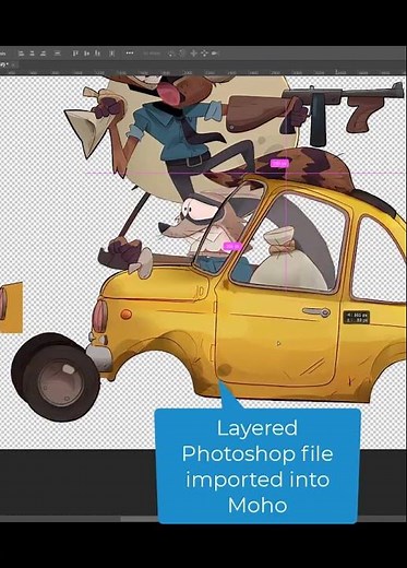 Rig, camera, action! Animation by Pierre Gombaud using Moho 🦝💰