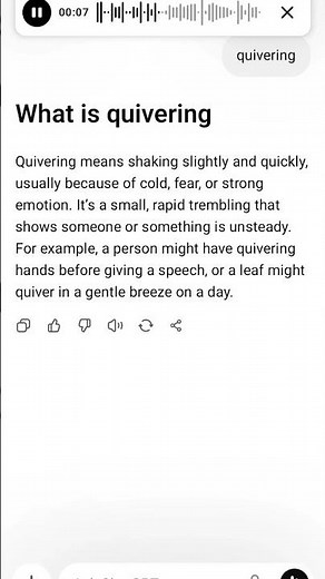 What is quivering?