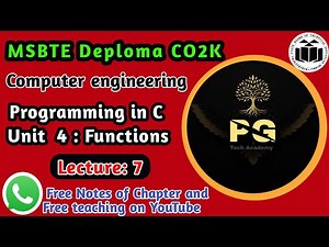 Recursive Function in C | Factorial Program Using Recursion | Lecture 7 | PIC#msbte #pgtechacademy