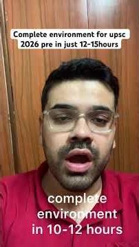 Complete Environment prelims 2026 in 12-15 hours