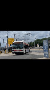 Yes its a trolley bus or otherwise known as a trackless trolley in Philadelphia. Here is one approaching at the northern end of the route 66. Just a few feet away, there is the city limits of Philadelphia which leads into Bucks County. As it turns out, these buses are expected to be around at least until 2028 or 2029! I'm soo glad we have a trackless trolley network around after soo many cities has dismantled theirs. Philadelphia was a few moments away from doing the same back in the early 2000s