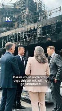 Diplomats visit site of Russia’s attack on Kyiv