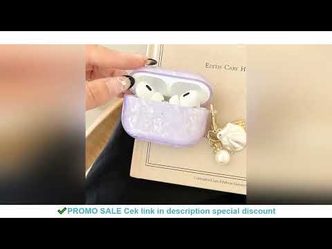 Luxury Purple Pearly Shell Pendant Silicone Case For AirPods 1 2 3 4 pro 2 Wireless Bluetooth Earpho