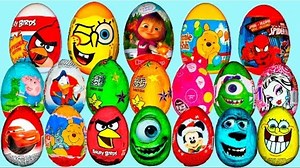 35 Surprise Eggs Kinder Surprise Barbie Ninja Turtles MY LITTLE PONY SPONGEBOB ANGRY BIRDS CARS 2