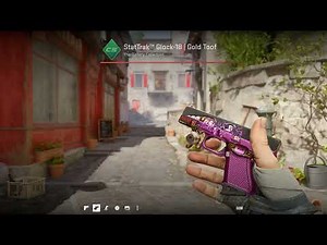 counter strike 2 skin glock-18 gold toof sticker craft and charm combo rare pattern