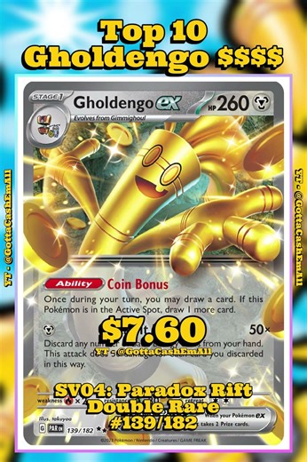 Top 10 Rarest Gholdengo Pokémon Cards #pokemon #pokemoncards #pokemontcg #pokémon #top5 #tcg