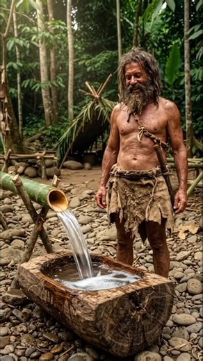He Built a Bamboo Water Pipeline From Nothing 🌿💧 #shorts