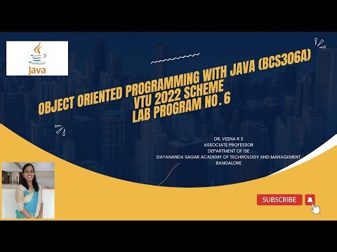 Object Oriented Programming With JAVA (BCS306A) | VTU 2022 Scheme | Lab Program-6