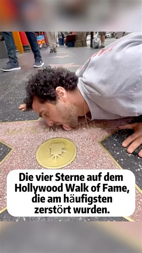 Die vier Sterne auf dem Hollywood Walk of Fame, die am häufigsten zerstört wurden.