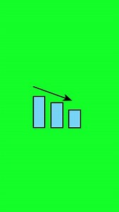 Download Declining Chart Icon Animation On Green Screen. Vertical Animation for free