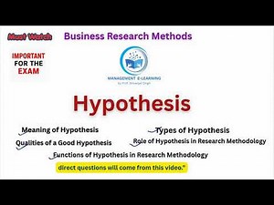 Hypothesis in Research | Meaning, Types, Role & Importance in Research | BRM unit 5