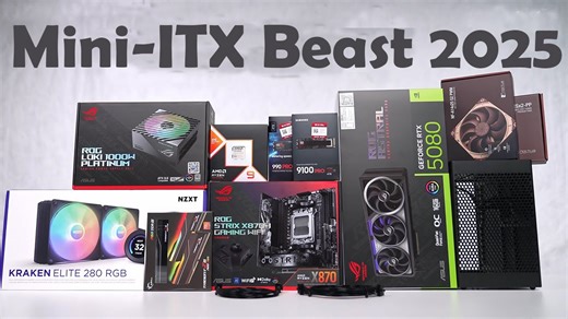 Mini-ITX Beast 2025 Ryzen 9 9950X3D, Astral RTX™ 5080 OC Edition, 8TB SSD, NCASE M2!