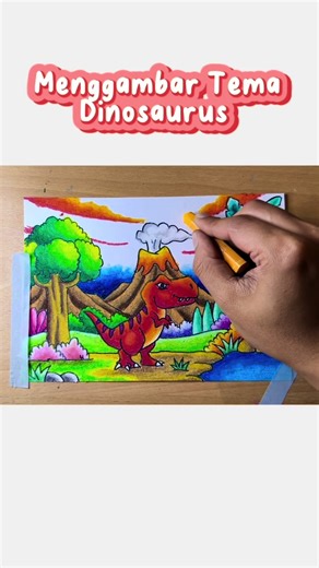 Panduan Lengkap Menggambar Dinosaurus T-Rex dengan Oil Pastel