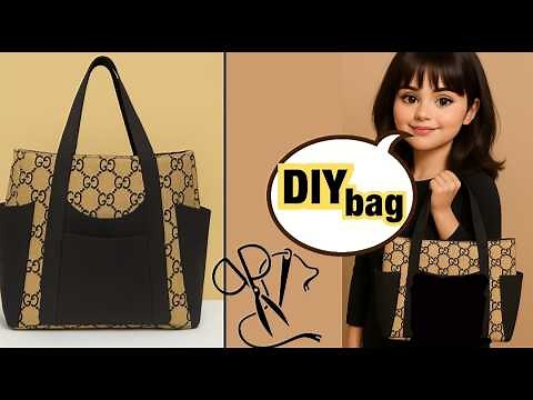 DIY Zipper Tote Bag 🤩: Easy Sewing Tutorial for Beginners + Free Pattern 😇