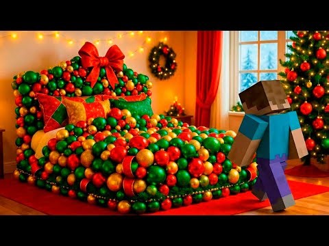 Realistic Minecraft Physics Simulation with Badroom and DreamBed#asmr #aivideo#minecraft #christmas