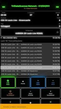 Initial power-up (first light) on March 21, for the Railroad Radio Scanner near Greencastle, Indiana