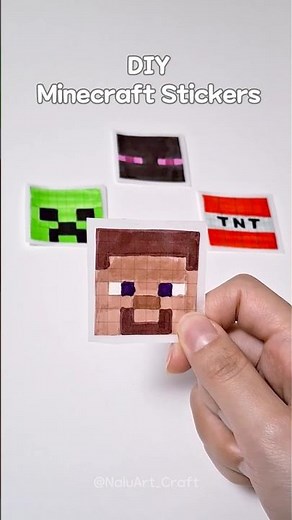 DIY Minecraft Stickers 🐷✨