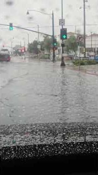 Rainy Southern California Exiting The 91 Freeway at Bellflower Street, Goodness....