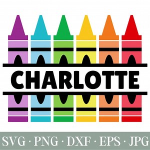 Crayon Monogram SVG, Teacher Monogram SVG, Crayons Svg, School Svg, Student Svg, SVG Files, Cricut and Silhouette Cut Files - Etsy