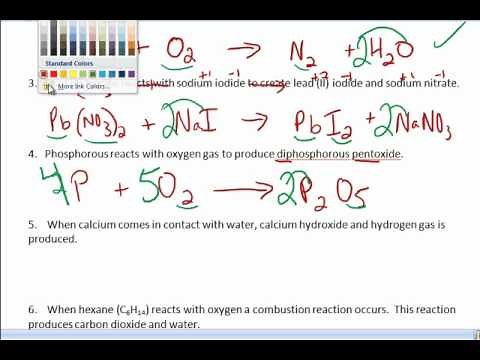 Practice w/ Writing and Balancing Equations