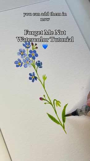 Easy Forget Me Not Watercolor Tutorial with Cobalt Blue | Art Therapy