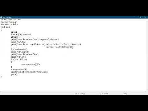 C-Program to Evaluate polynomial equation using Horner's method.