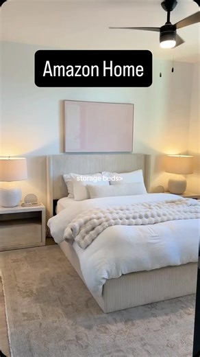 Your New Amazon Deals Destination on Instagram: "🛏️✨ King Size Bed with Hidden Storage = Bedroom Game Changer! This PINJU King Size Upholstered Bed combines modern design with smart functionality. The hydraulic lift storage system reveals a large hidden space under the mattress — perfect for blankets, seasonal clothes, or extra storage without clutter. The square wingback upholstered headboard adds a clean, luxury look while providing comfortable back support. Built with sturdy wooden slats, th