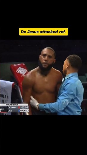 Boxer attacks referee after his decision to stop the fight. #boxing #boxingclass #boxingtraining