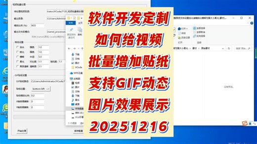 软件开发定制 如何给视频批量增加动态GIF贴纸 软件使用教程 20251229