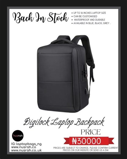 Digilock Laptop Backpack