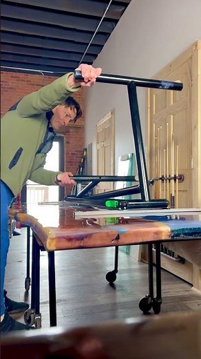 Super Sturdy Herman Miller Table Legs… Live Edge Epoxy River Table