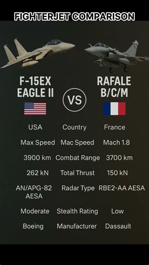F-15EX vs Rafale | Eagle II vs Rafale Fighter Jet Comparison 2025 | #F15EX #Rafale #fighterjets