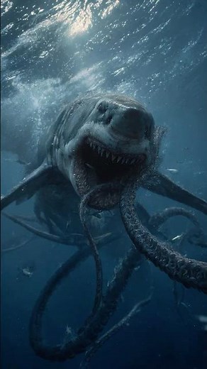 Submarine Films Creature Dragging Shark Into the Deep